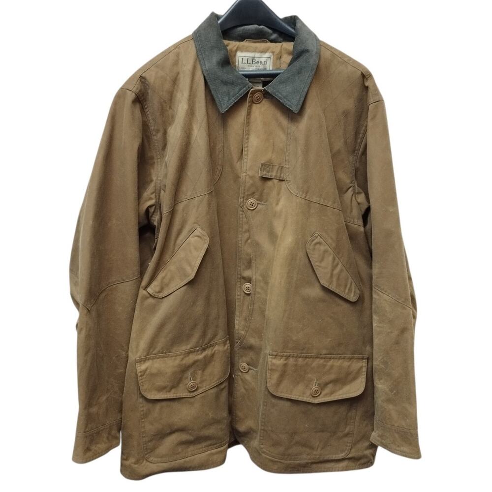 Vintage LL Bean Mens Corduroy Collar Chore Coat XL Tall Canvas Barn Ranch Work